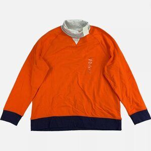 BNWT Club Room Mens Fleece Long Sleeve Colorblock Turtleneck Sweater Orange XXL